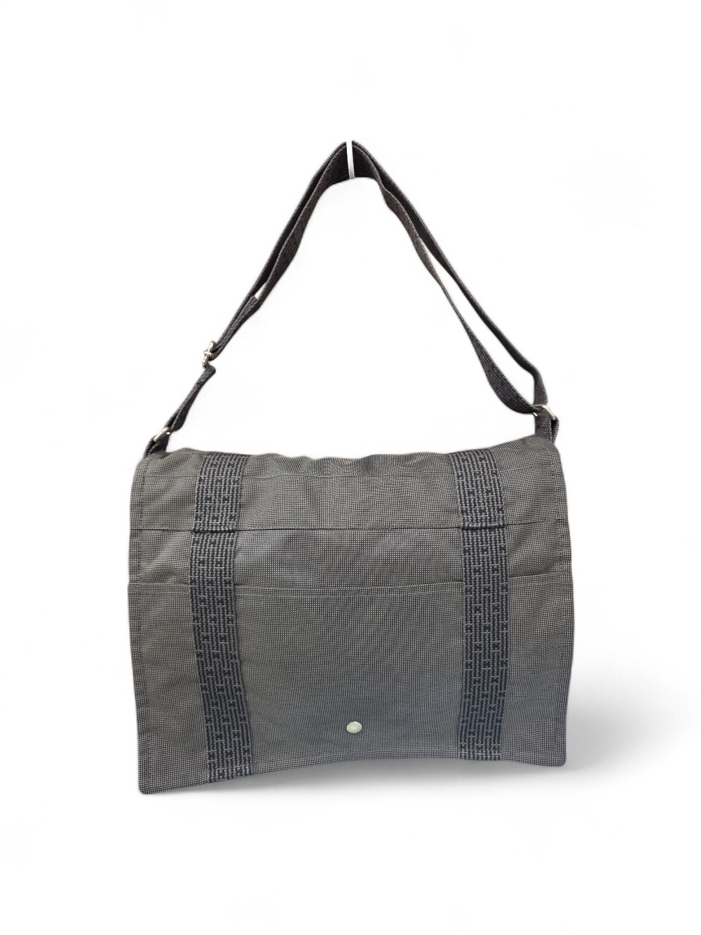 Hermes Gray Canvas Messenger Bag